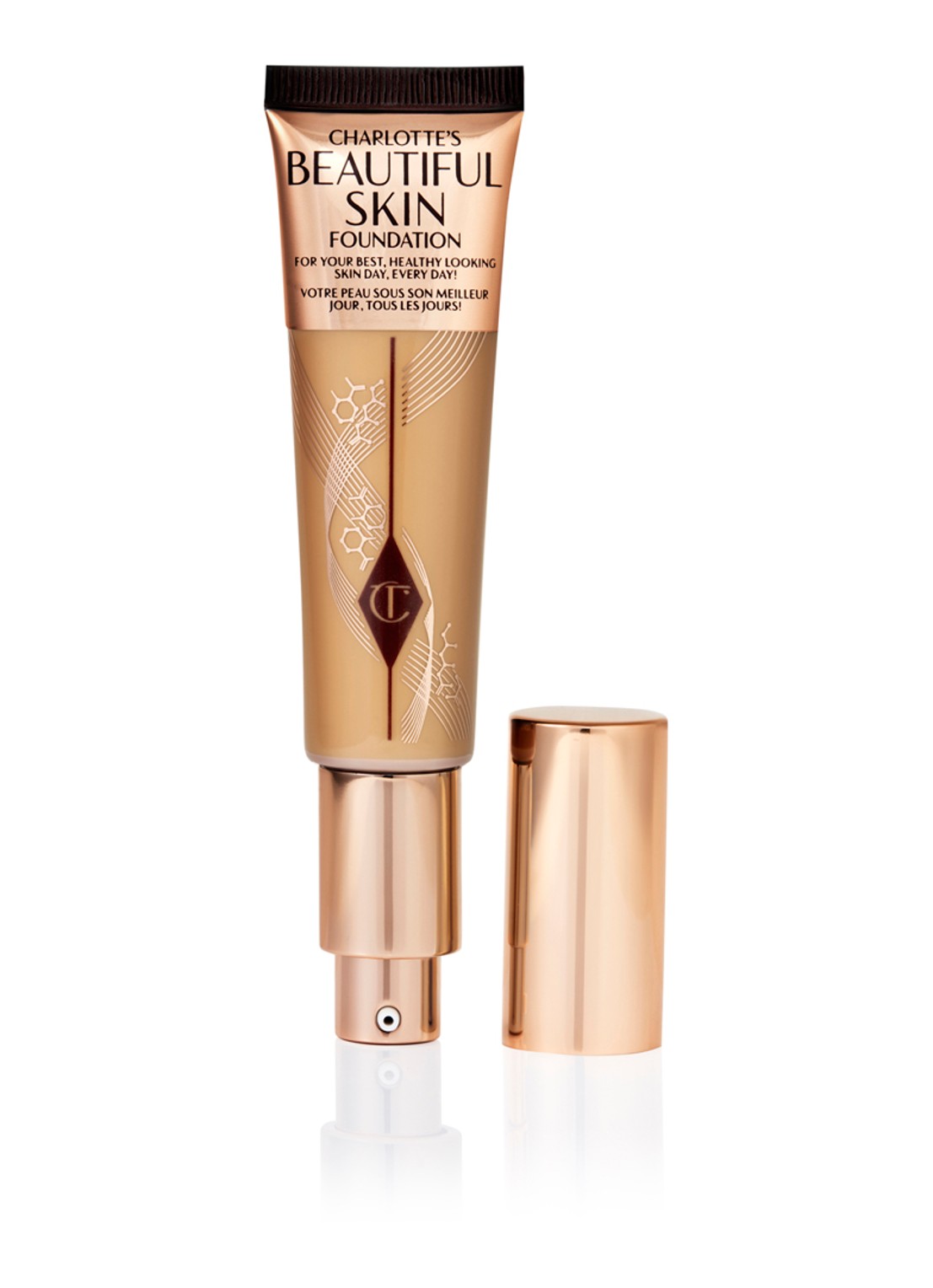 Charlotte Tilbury Beautiful Skin Foundation - vloeibare foundation - voorkant 8 warm
