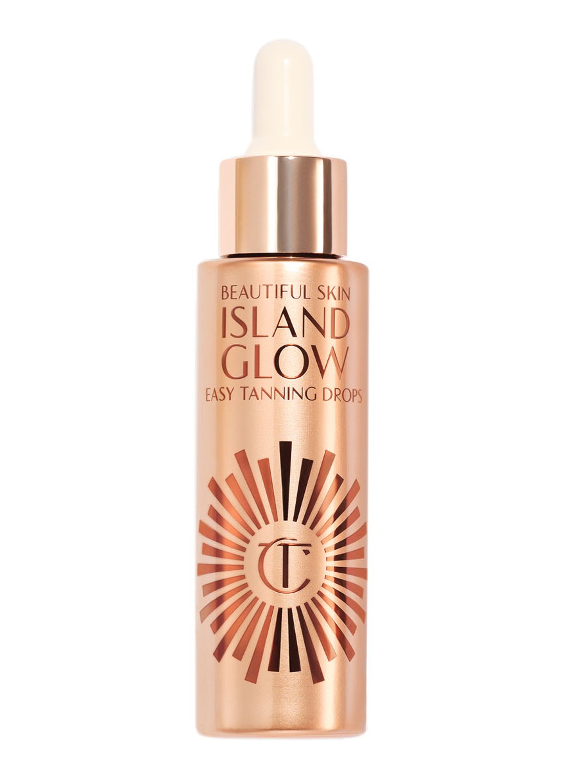 Charlotte Tilbury Beautiful Skin Island Glow Drop - zelfbruiner voor het gezicht - voorkant light/medium