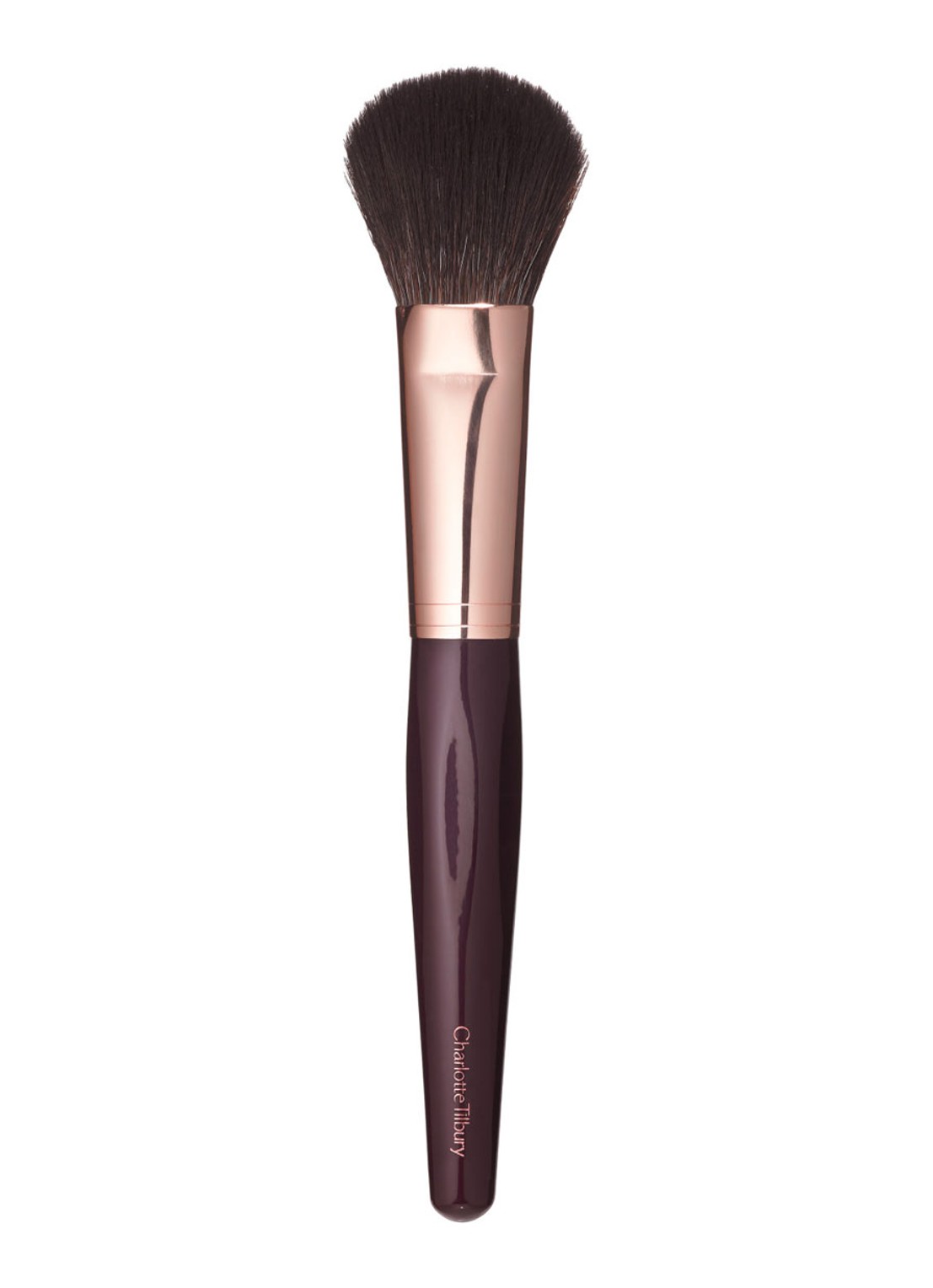 Charlotte Tilbury Bronzer & Blusher brush - bronzer & blush kwast - voorkant bordeauxrood