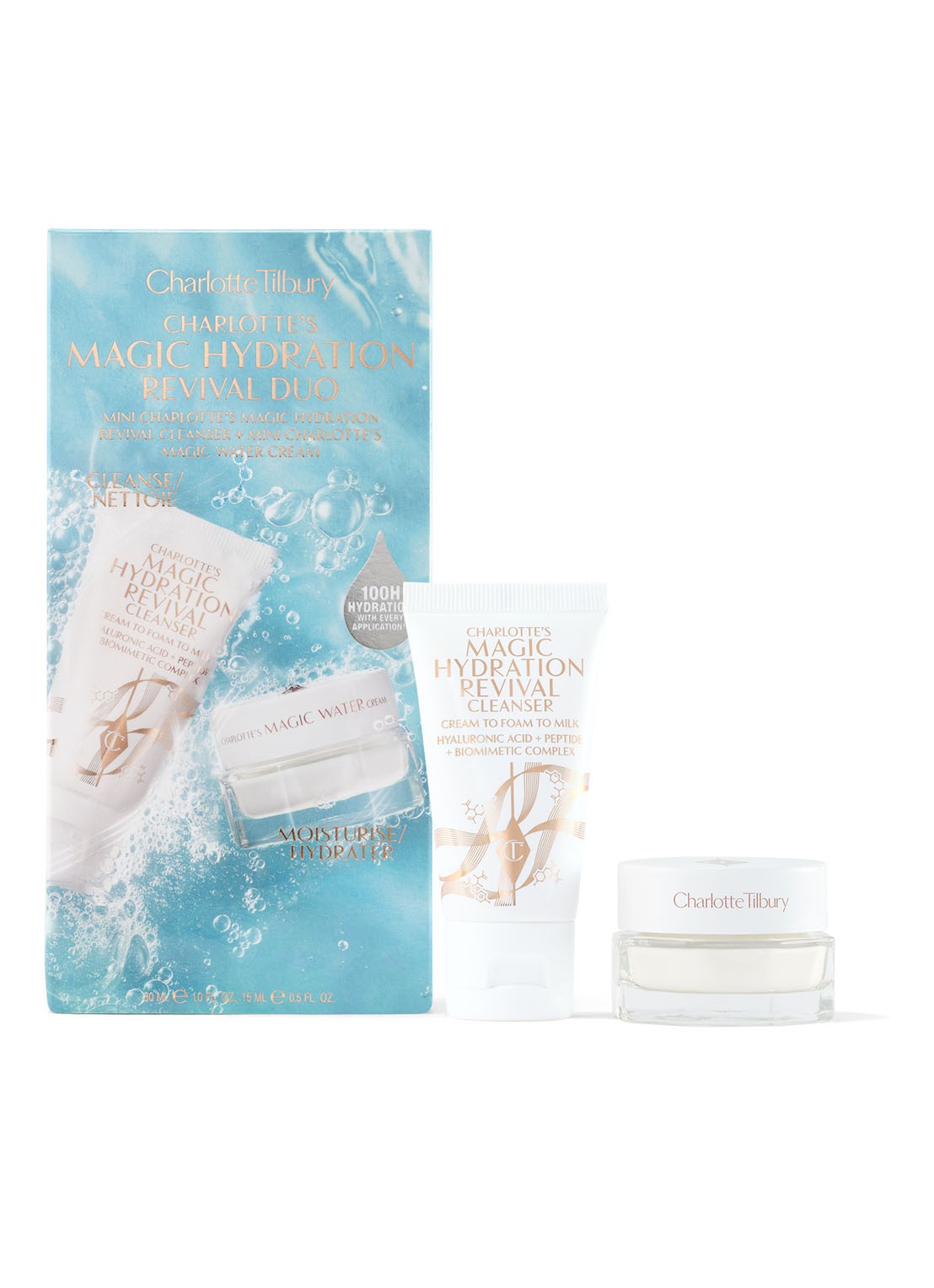 Charlotte Tilbury Charlotte's Magic Hydration Revival Duo - verzorgingsset - voorkant 5 beige