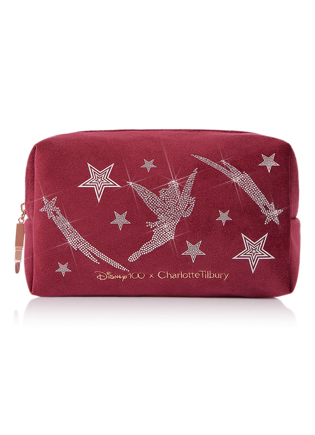 Charlotte Tilbury Disney Beauty Wishes Make Up Bag - Limited Edition make-up tas - voorkant bordeauxrood
