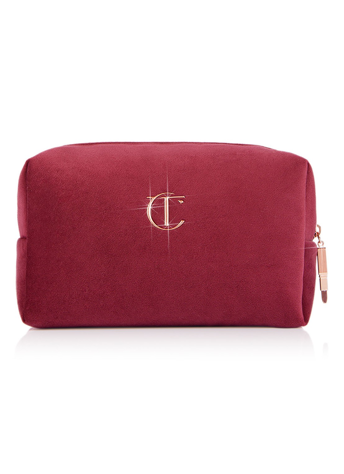Charlotte Tilbury Disney Beauty Wishes Make Up Bag - Limited Edition make-up tas - voorkant 2 bordeauxrood