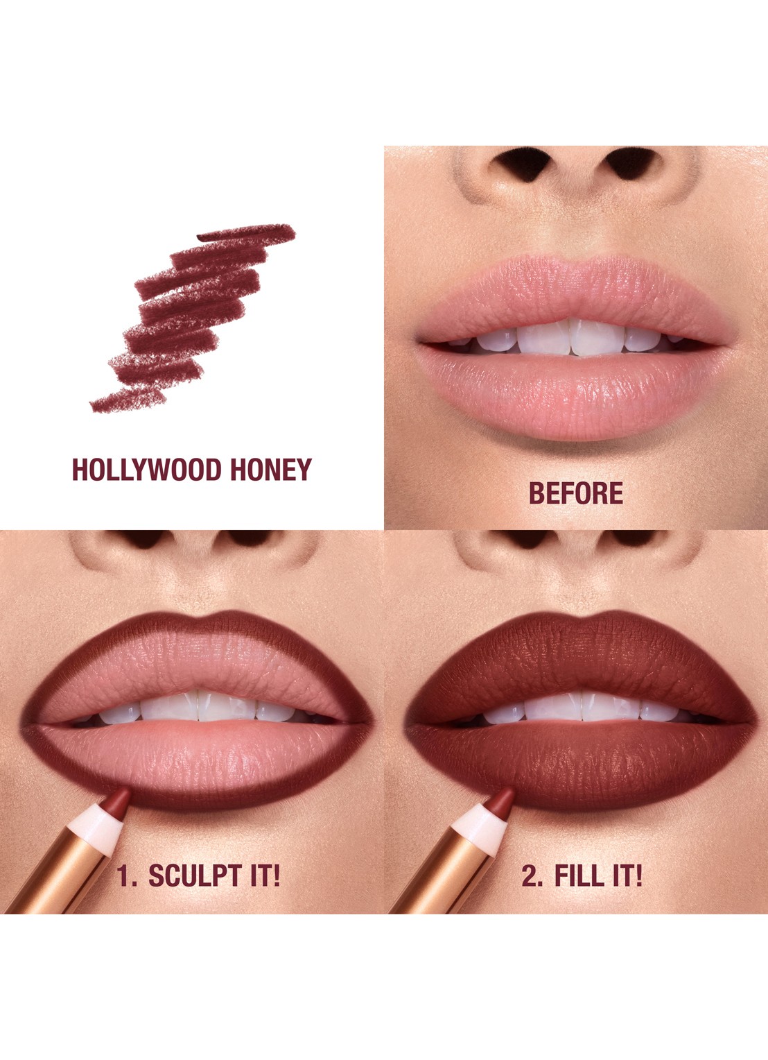 Charlotte Tilbury Lip Cheat - lipliner - detail 4 hollywood honey