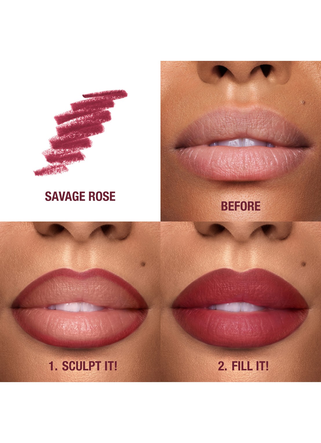 Charlotte Tilbury Lip Cheat - lipliner - detail 3 savage rose