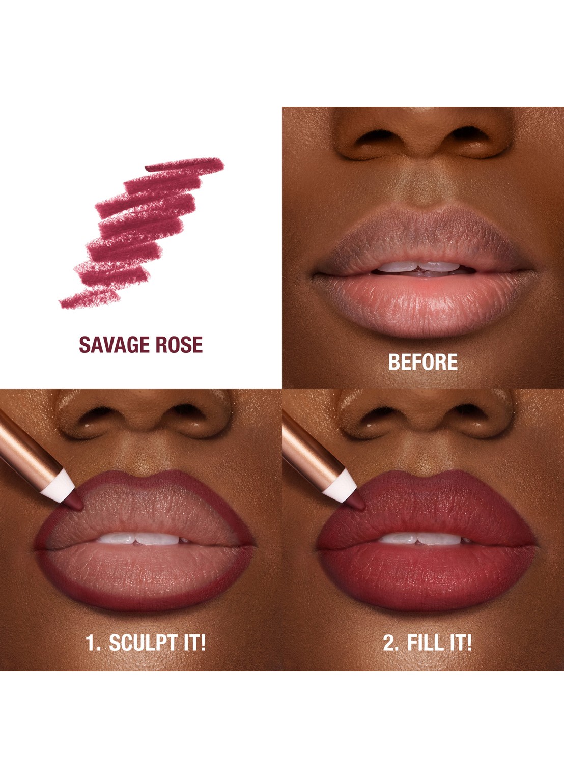 Charlotte Tilbury Lip Cheat - lipliner - detail 4 savage rose