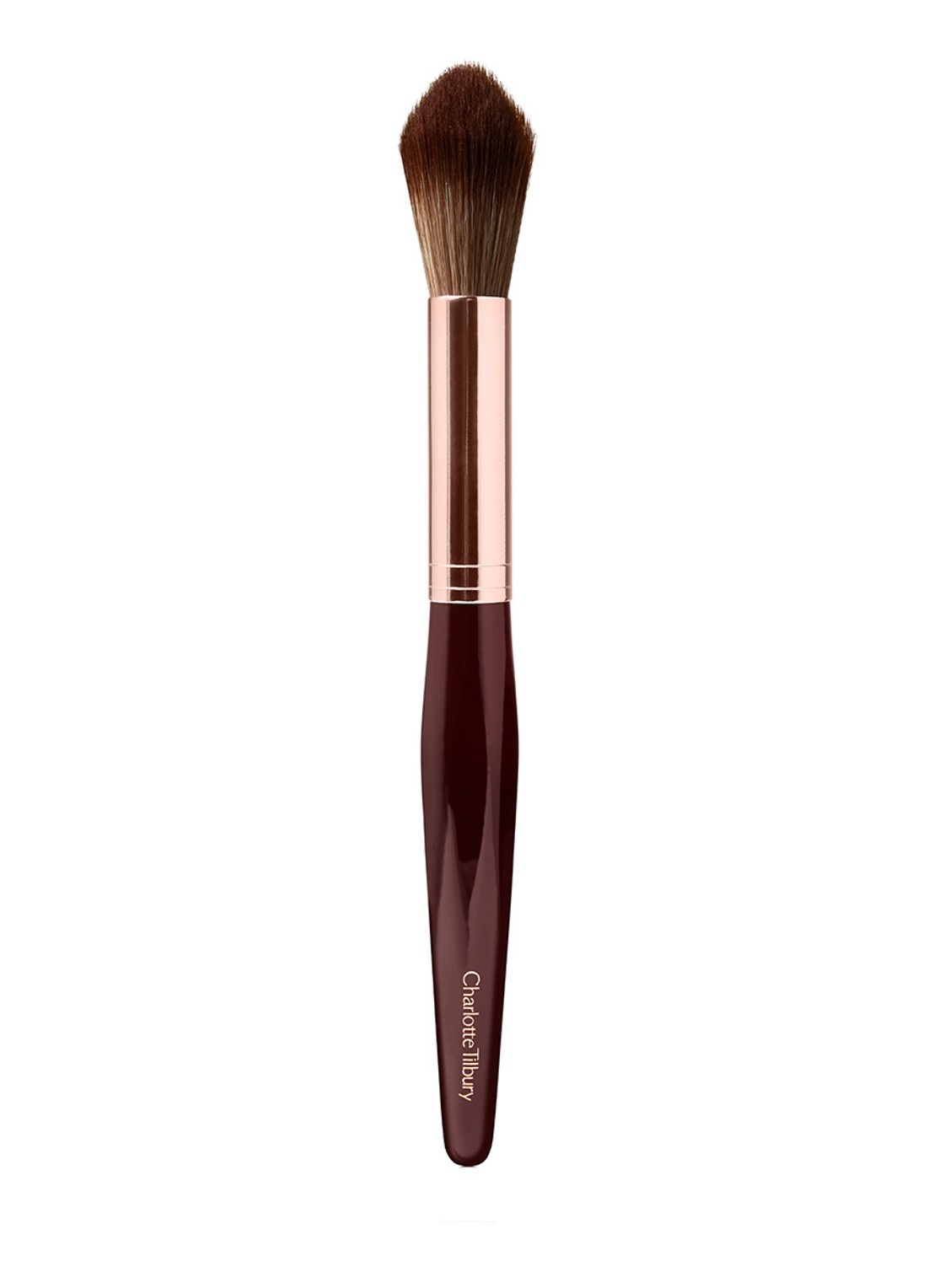 Charlotte Tilbury Powder & Sculpt brush - contour kwast - voorkant bordeauxrood