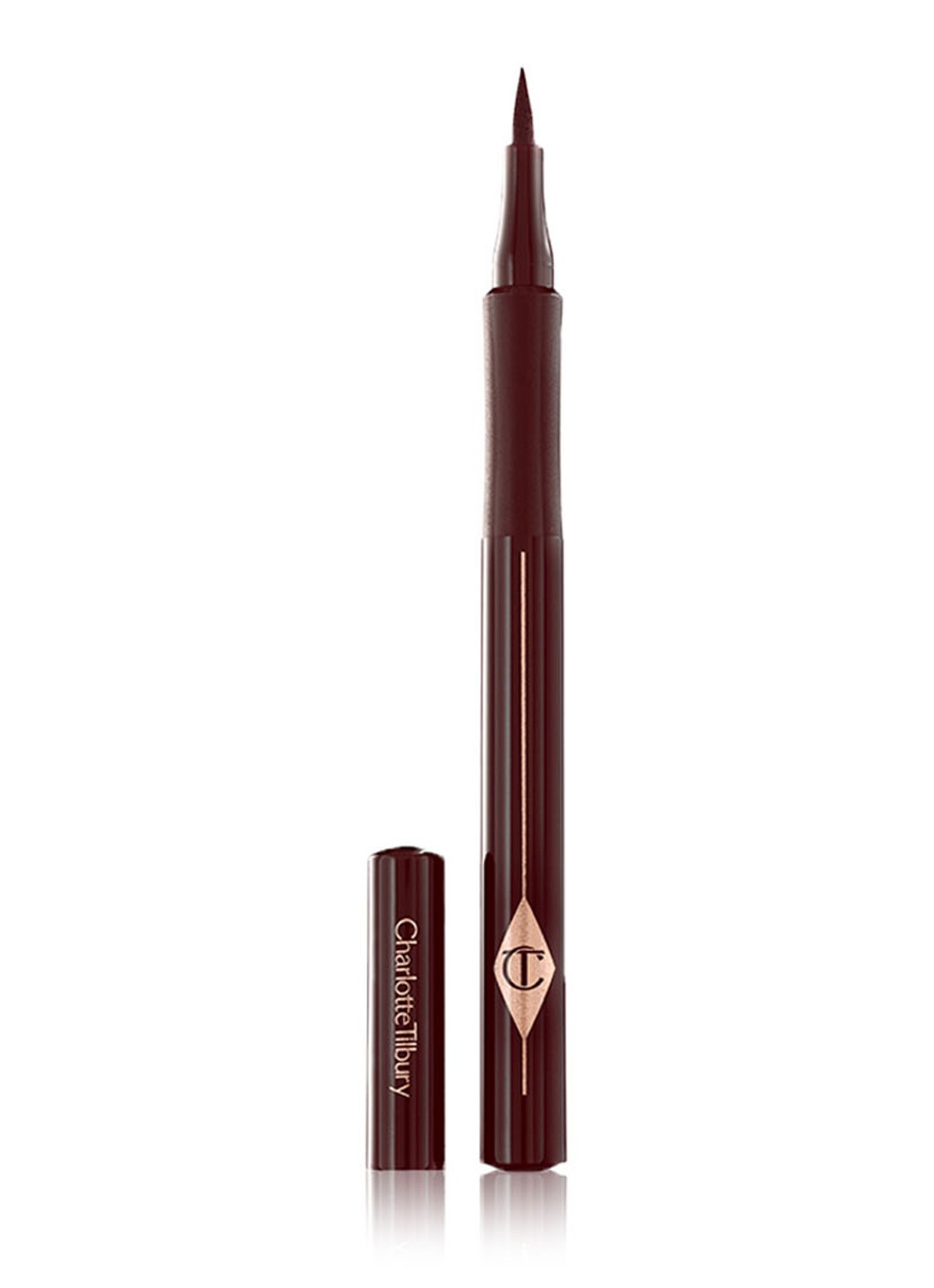 Charlotte Tilbury The Feline Flick - waterproof vloeibare eyeliner - voorkant brown