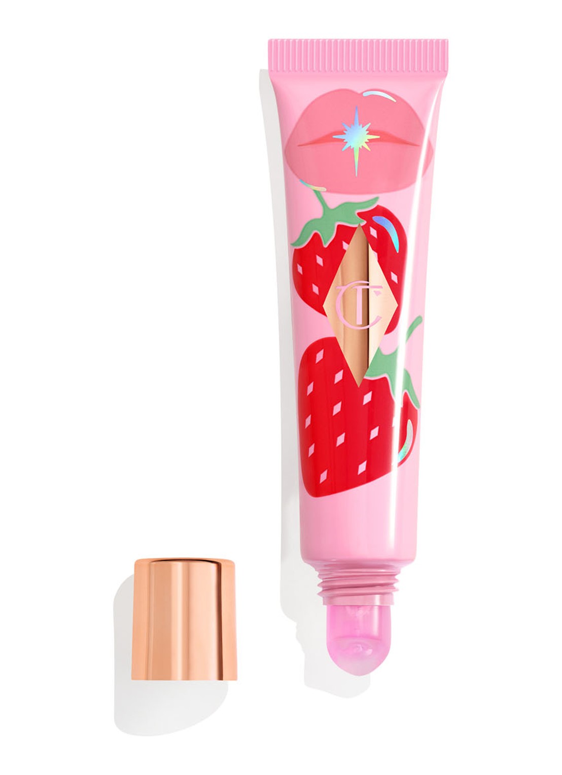 Charlotte Tilbury Unreal Lips Healthy Glow Nectar Oil - lipolie - voorkant strawberry vanilla