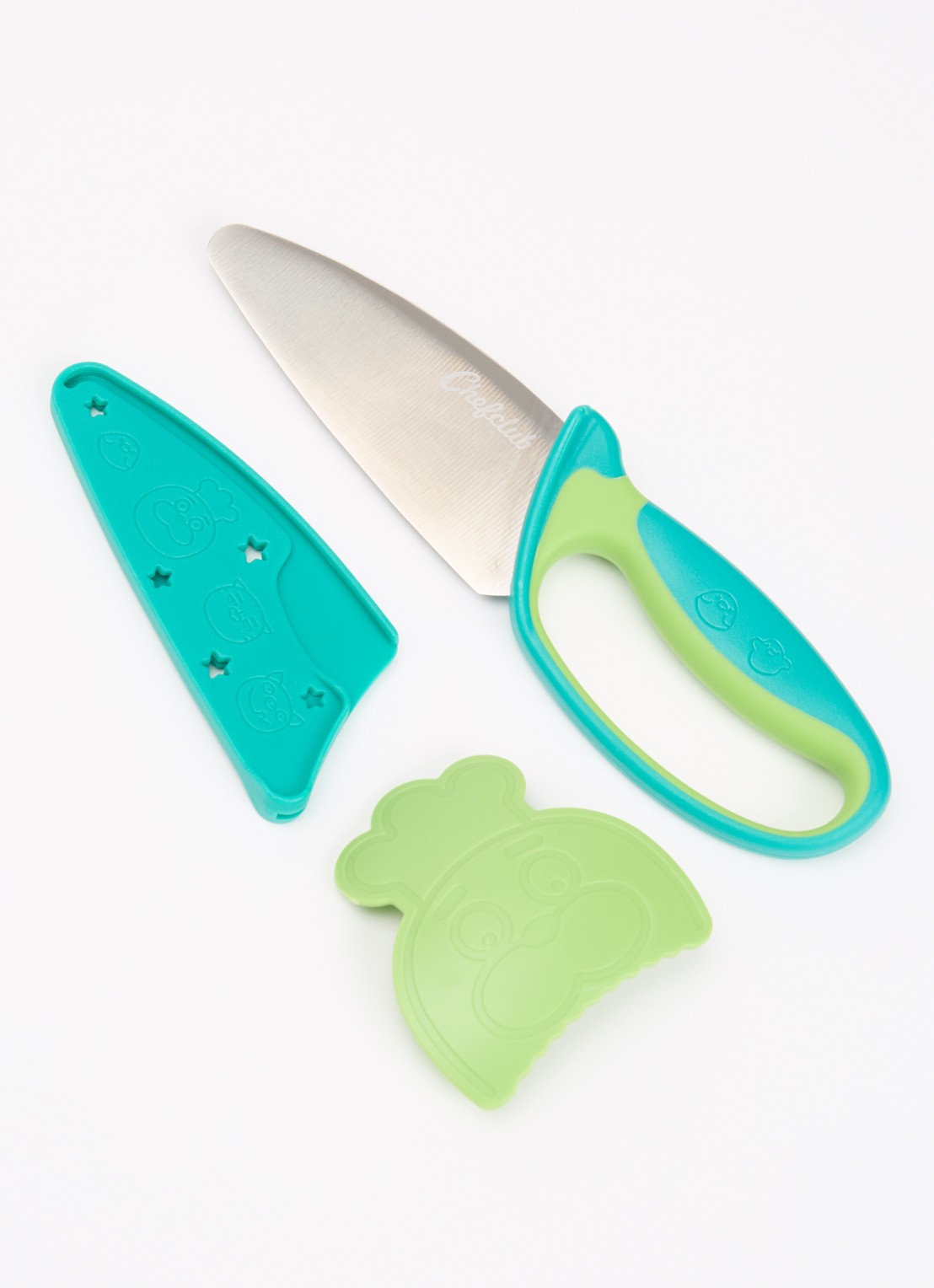 Chefclub Kindermes met vingerbeschermer 23 cm - voorkant 2 groen