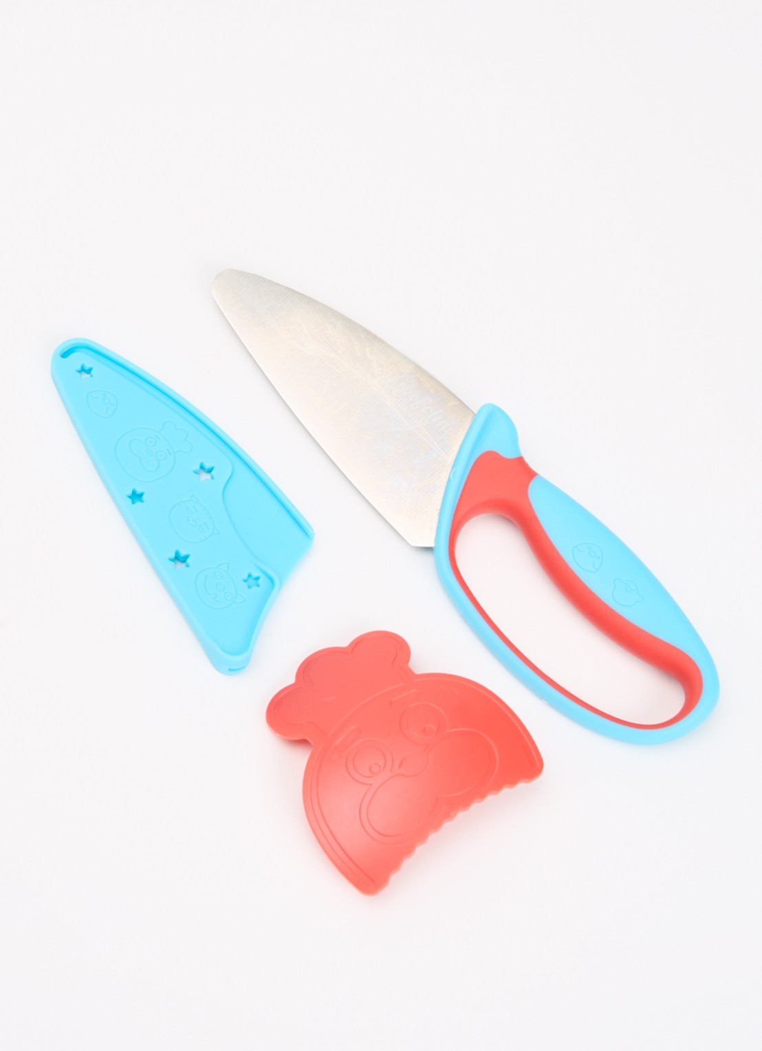 Chefclub Kindermes met vingerbeschermer 23 cm - voorkant 2 donkerblauw