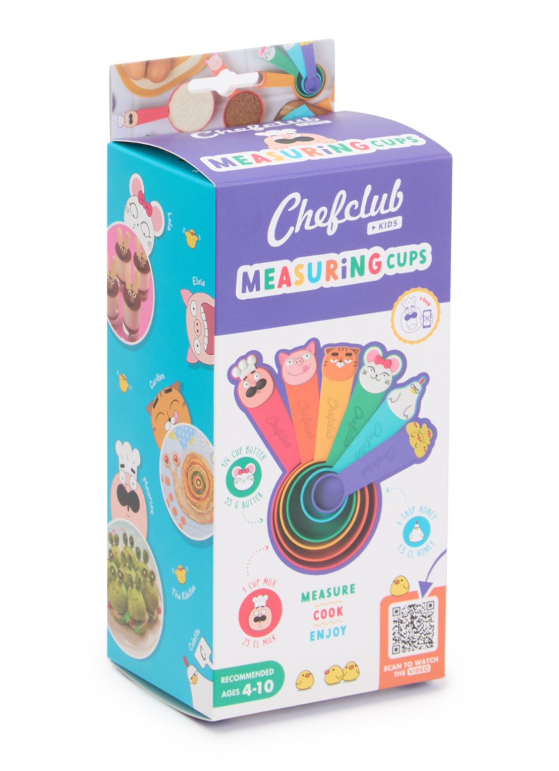 Chefclub Maatlepel set van 6 - voorkant multicolor