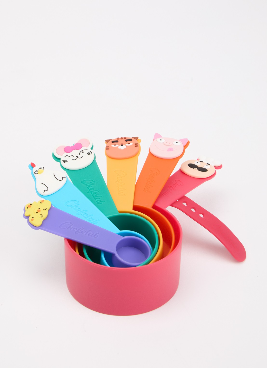 Chefclub Maatlepel set van 6 - voorkant 2 multicolor