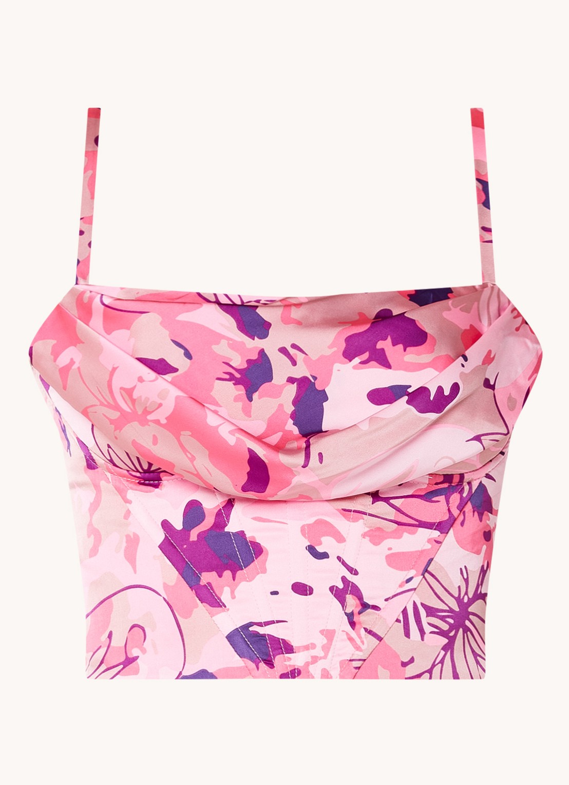 Chi Chi London Crop top met bloemenprint  - voorkant 2 roze