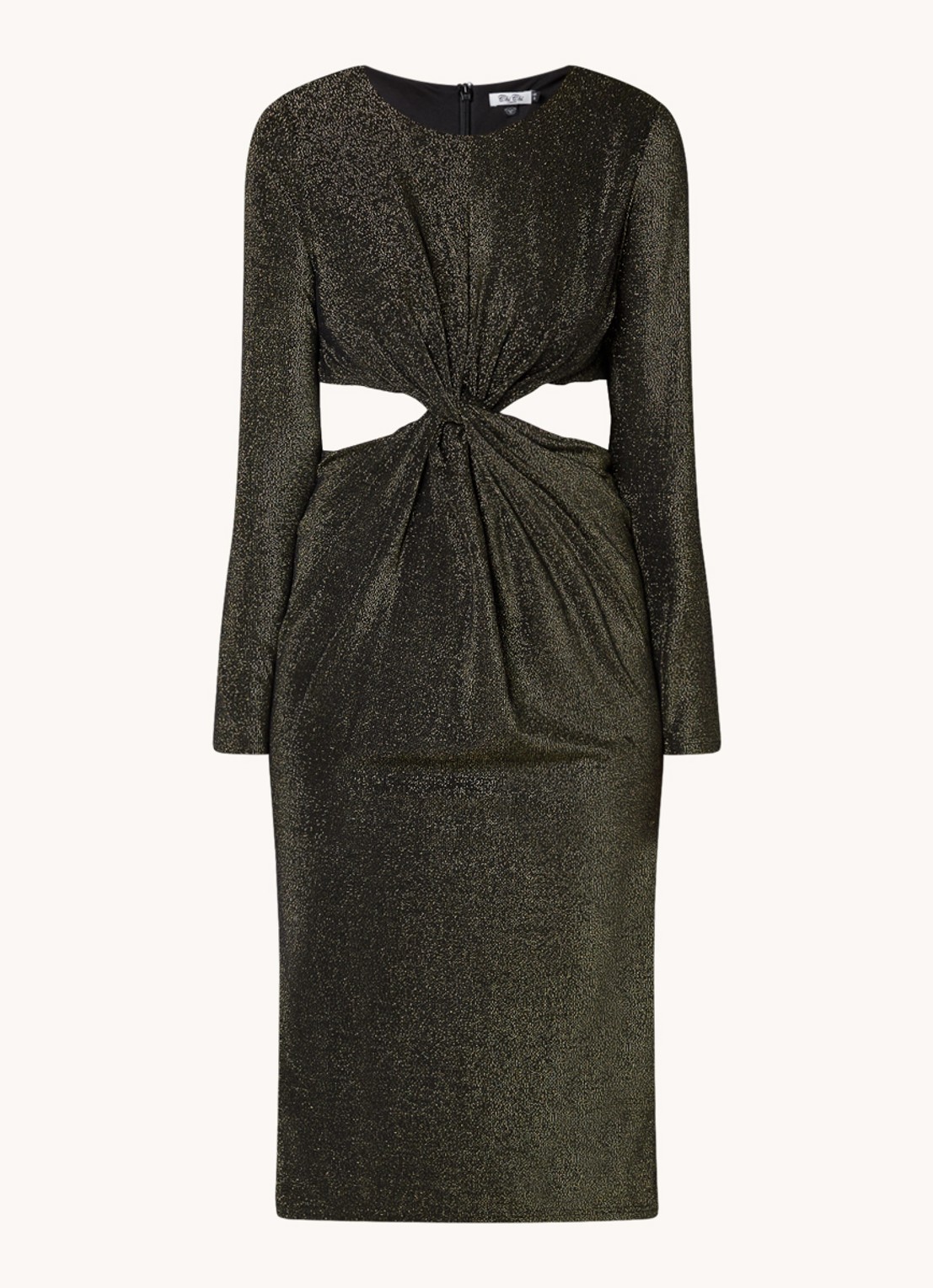 Chi Chi London LONG SLEEVE CUT OUT PARTY DRES - voorkant zwart