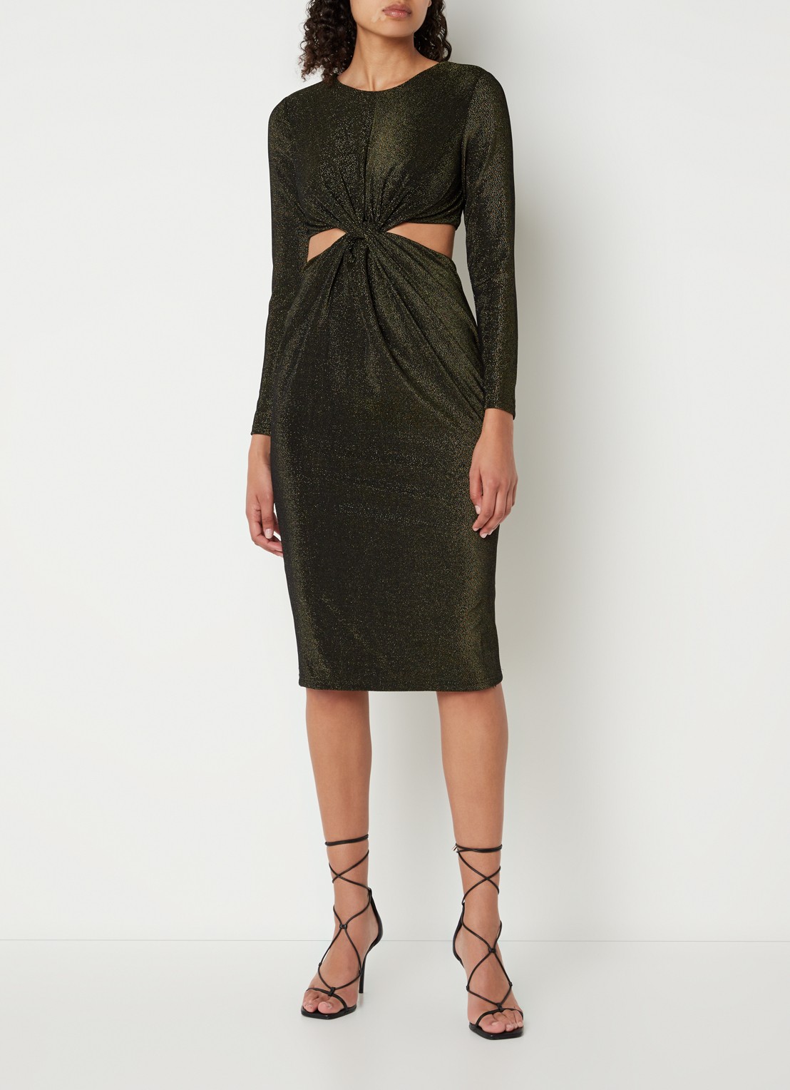 Chi Chi London LONG SLEEVE CUT OUT PARTY DRES - voorkant 2 zwart