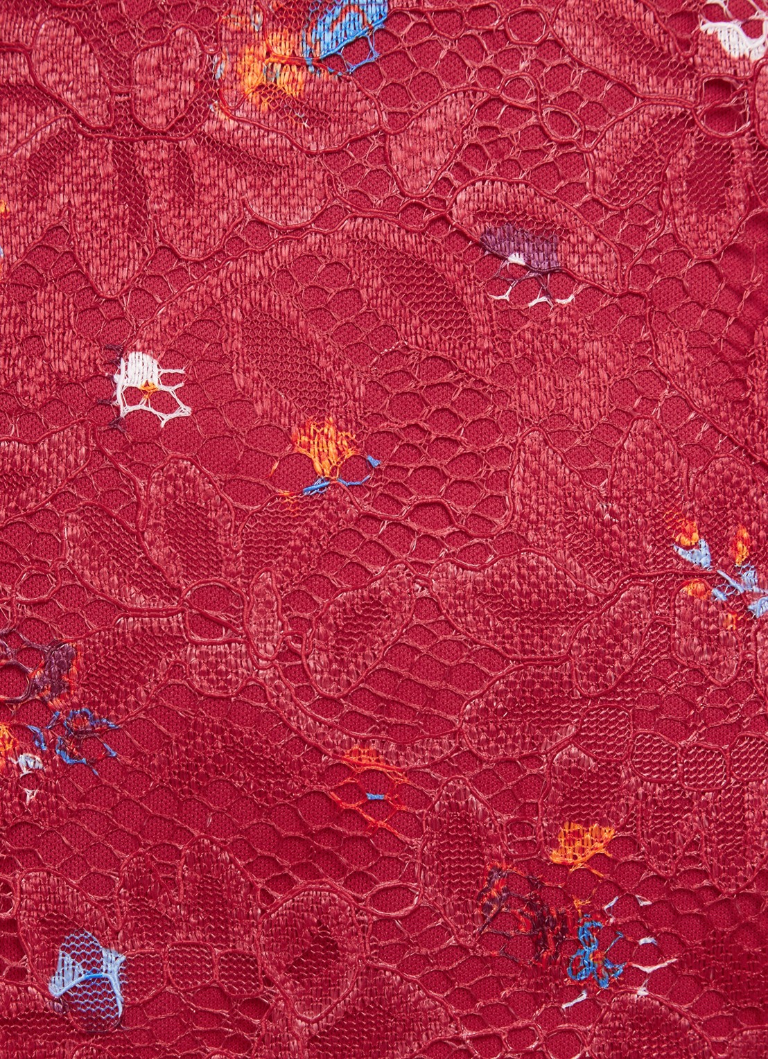 Chi Chi London Mini jurk van kant met ballonmouw en rugdecolleté - detail 5 rood