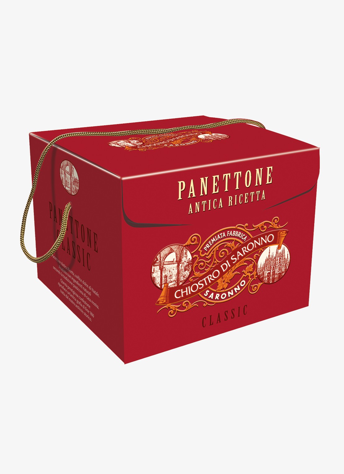 Chiostro di Saronno Classico panettone in geschenkverpakking 750 gram - voorkant beige