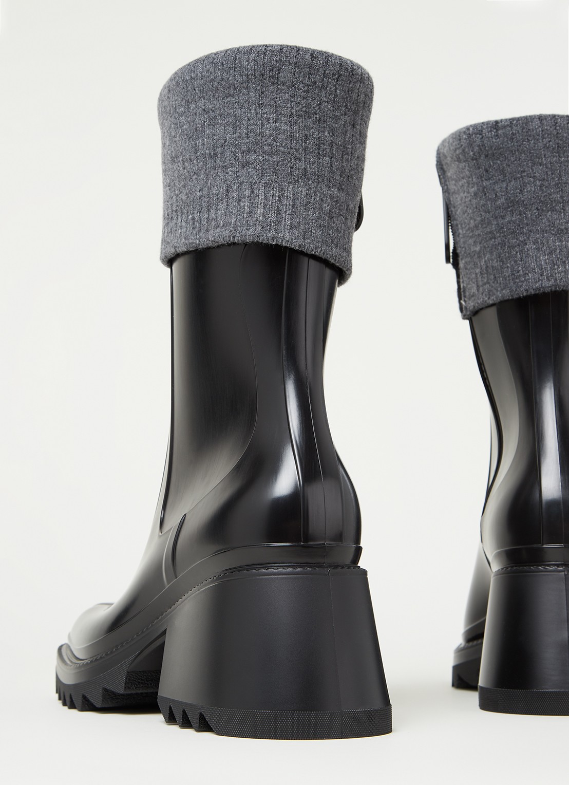 Chloé Betty regenlaars met gebreid detail - detail 3 zwart