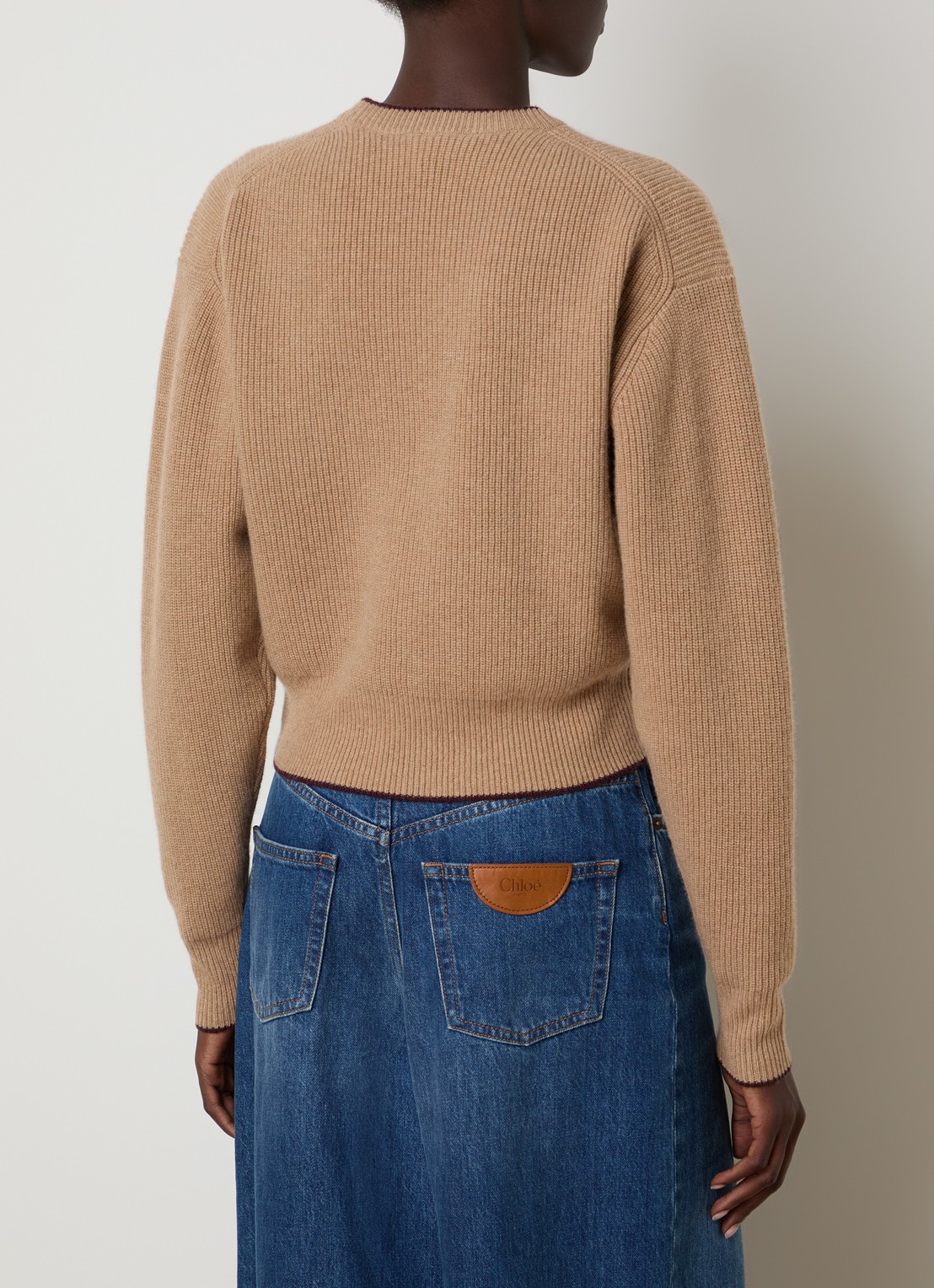 Chloé Blouse van zijde met details van kant - achterkant 5 bruin