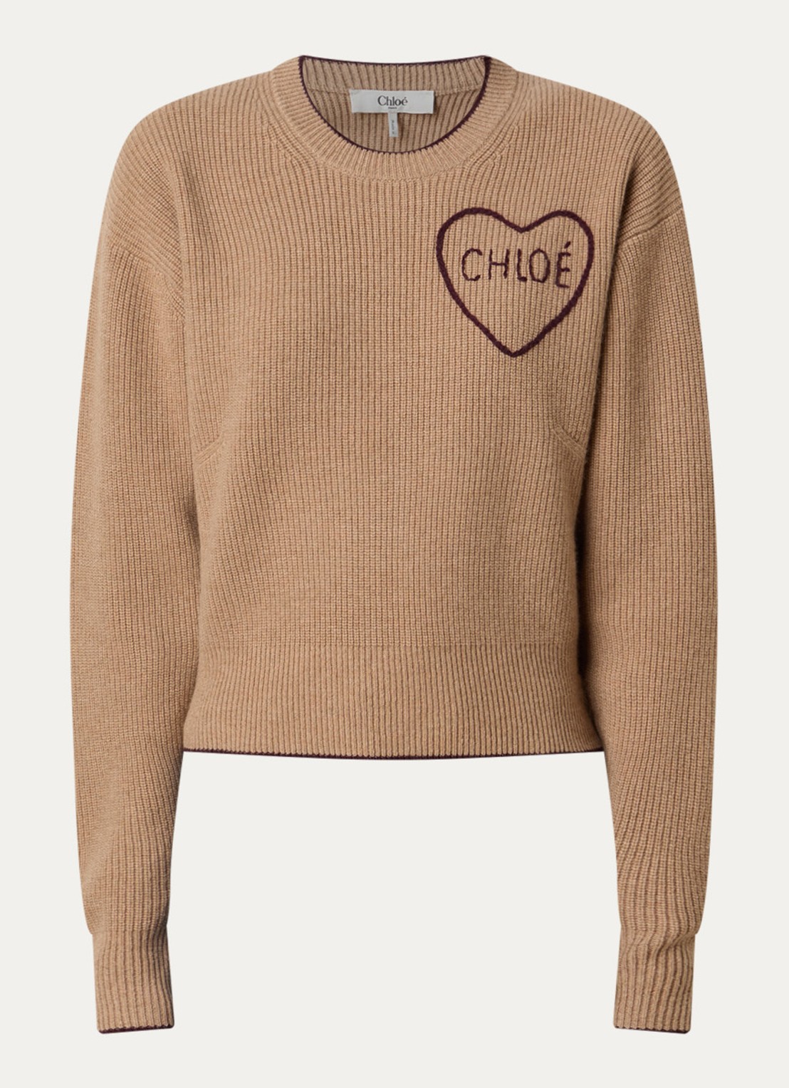 Chloé Blouse van zijde met details van kant - voorkant 3 bruin