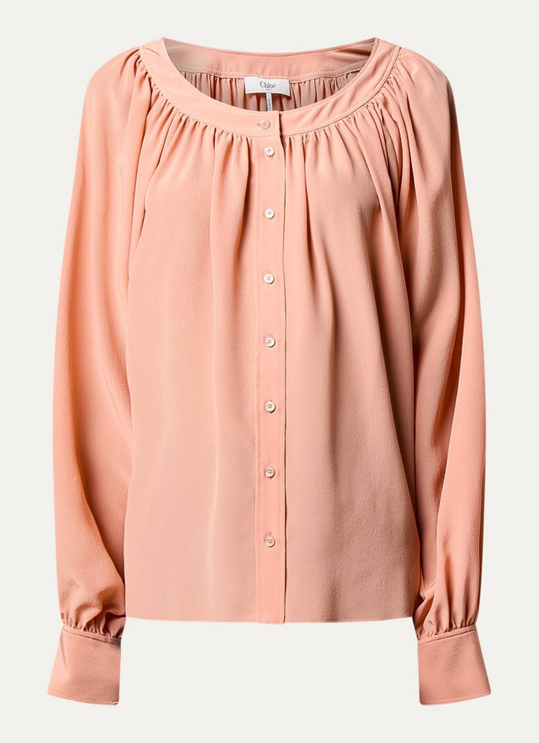 Chloé Blouse van zijde met ronde hals - voorkant 2 oudroze
