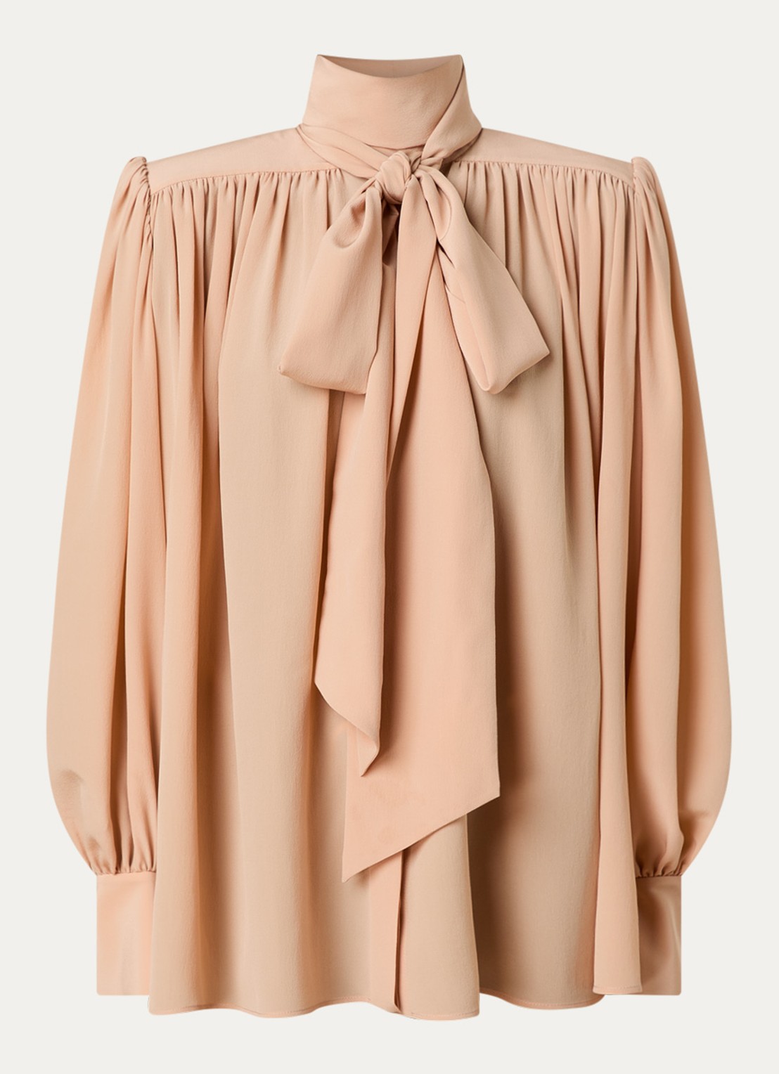 Chloé Blouse van zijde met sjaalkraag - voorkant 4 zalmroze