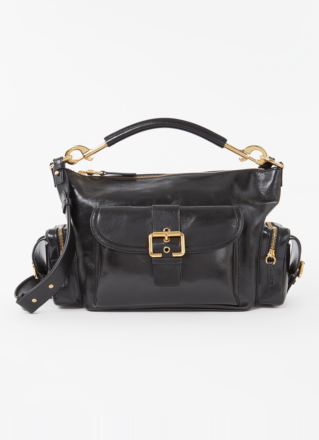 Chloé Camera handtas van buffelleer - voorkant 4 zwart