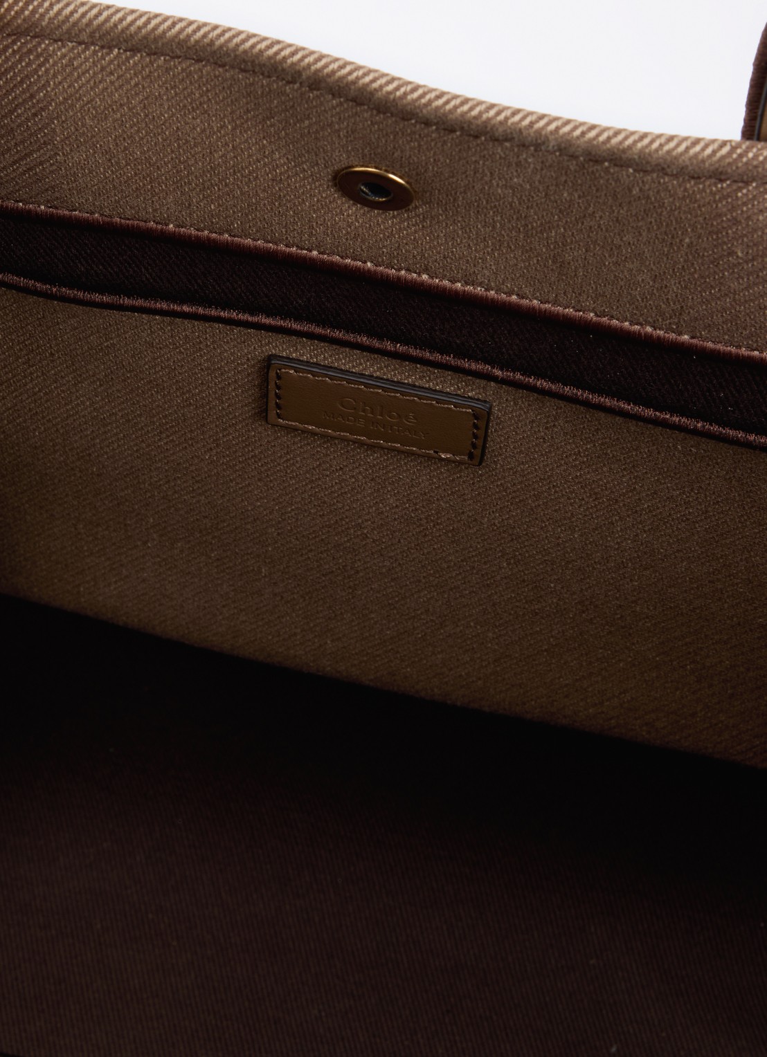 Chloé Carry shopper van canvas met kalfsleren details - detail 3 lichtbruin