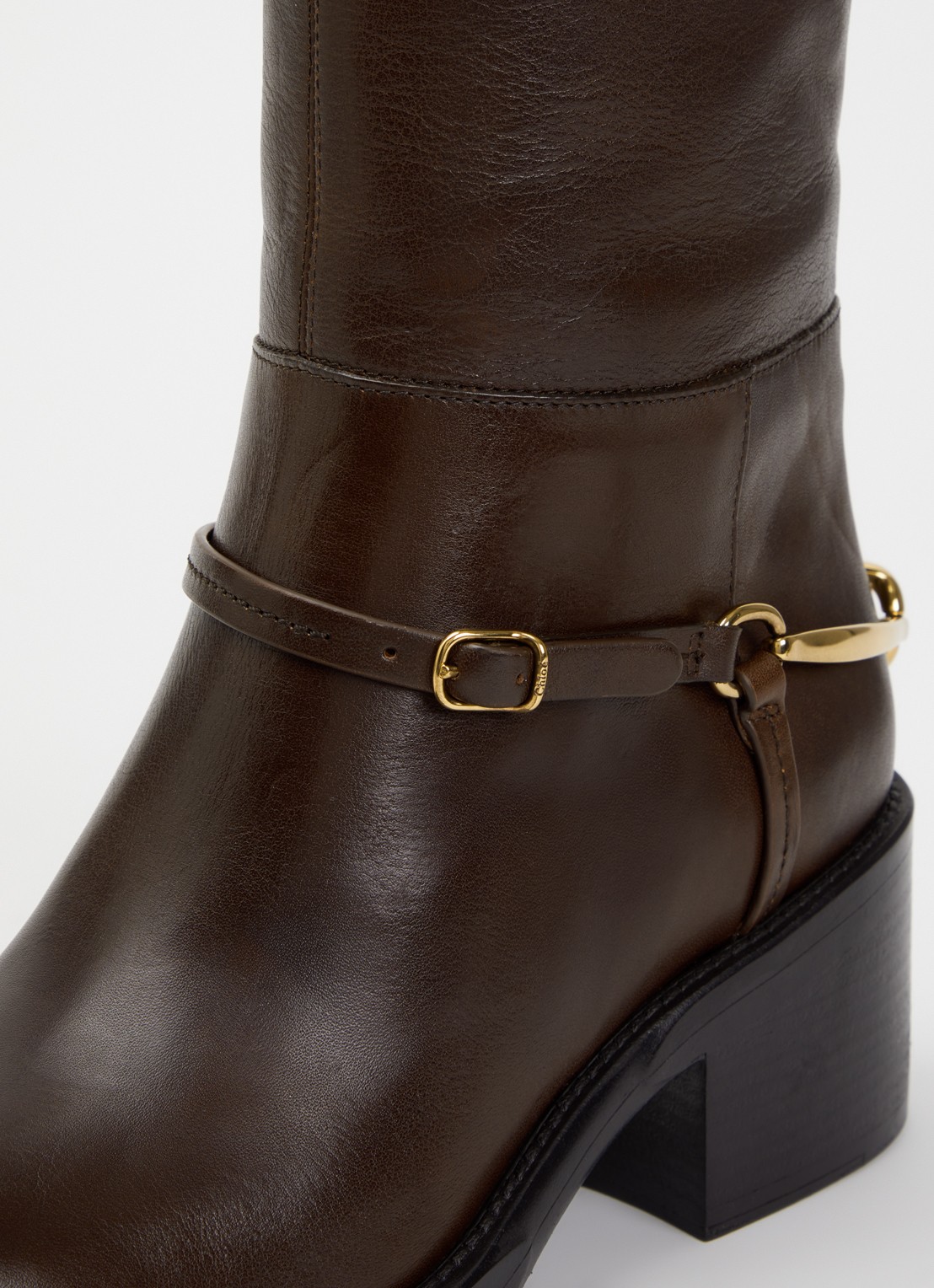 Chloé Dakota laars van kalfsleer met gespdetail - detail 5 bruin