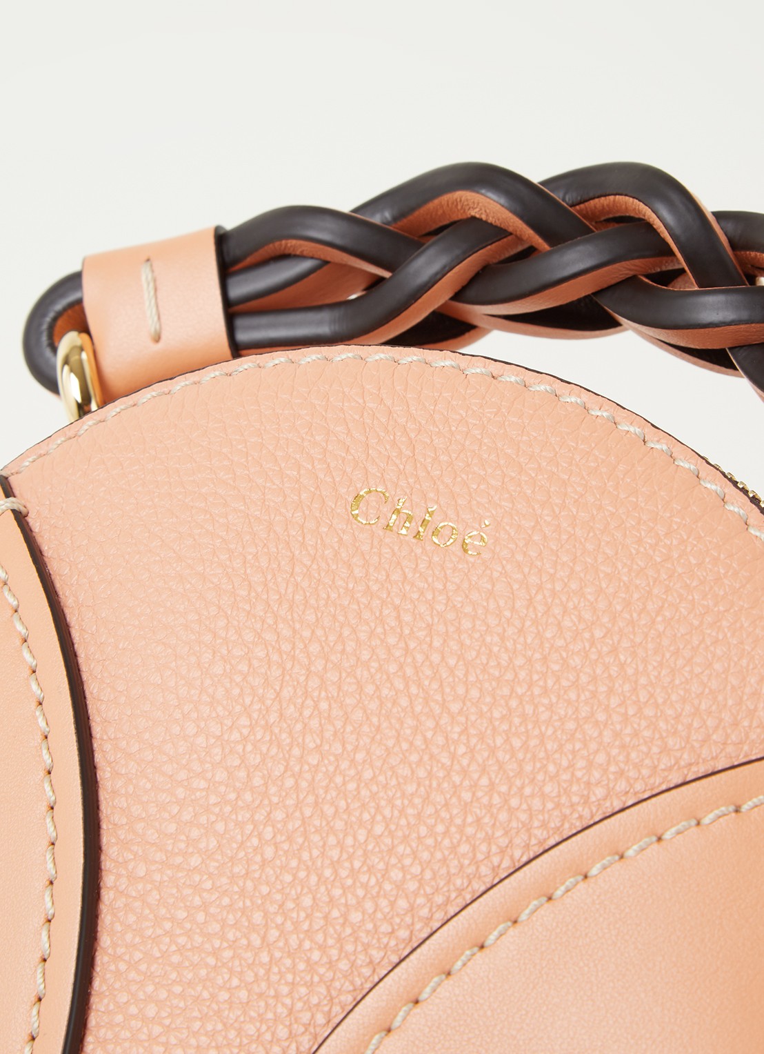 Chloé Daria Mini crossbodytas van kalfsleer - detail 3 zalmroze