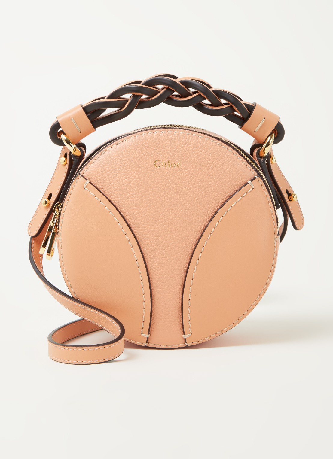 Chloé Daria Mini crossbodytas van kalfsleer - voorkant 5 zalmroze
