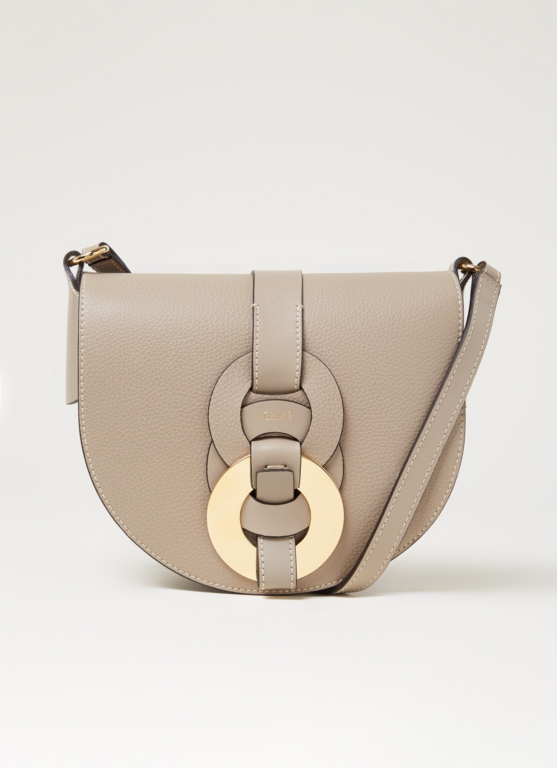 Chloé Darryl crossbodytas van kalfsleer - voorkant grijs
