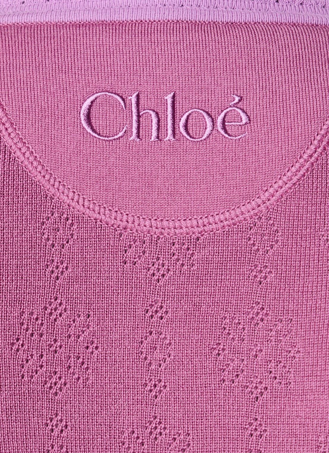 Chloé Fijngebreid vest  - detail 5 donkerroze
