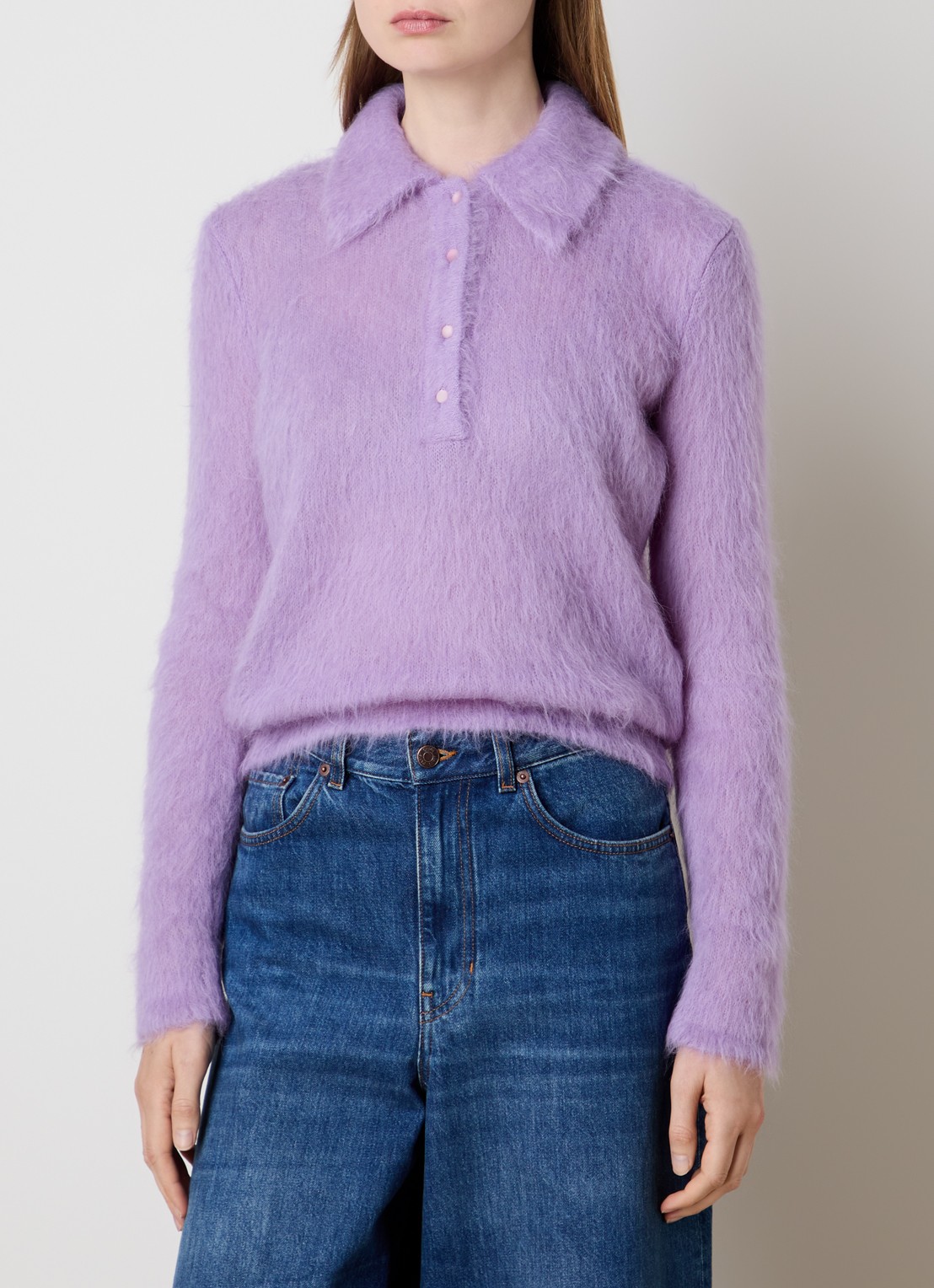 Chloé Fijngebreide trui in alpaca wolblend - detail 4 lavendel