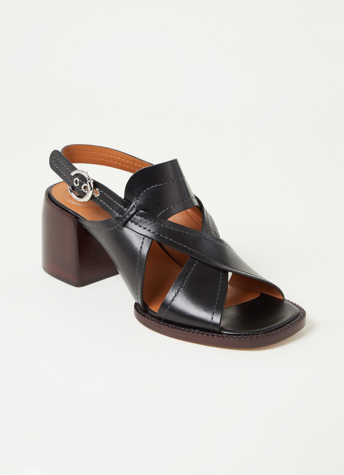 Chloé Gale sandalette van kalfsleer - voorkant zwart