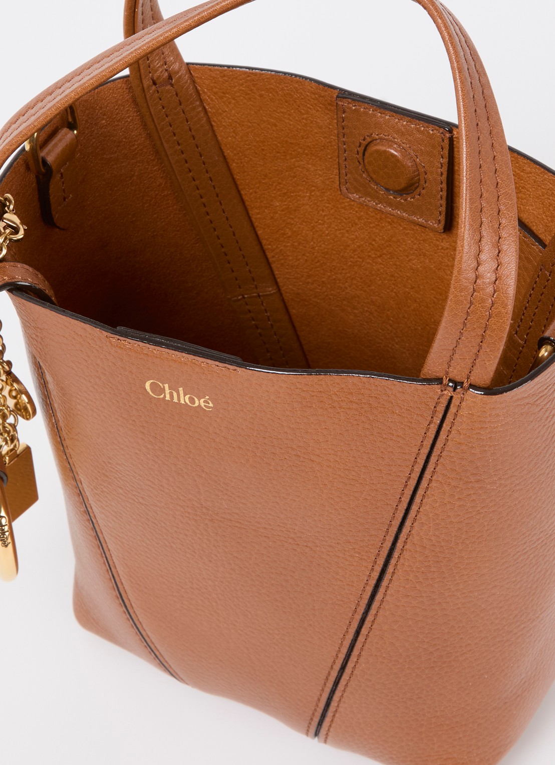 Chloé Handtas van leer met afneembare schouderriem - detail 5 bruin