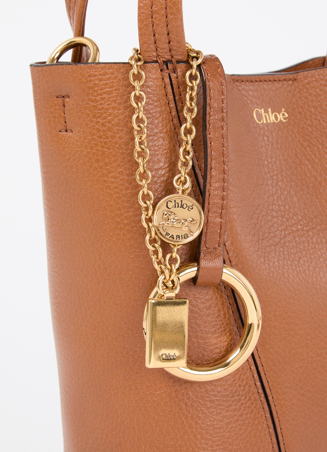 Chloé Handtas van leer met afneembare schouderriem - detail 7 bruin