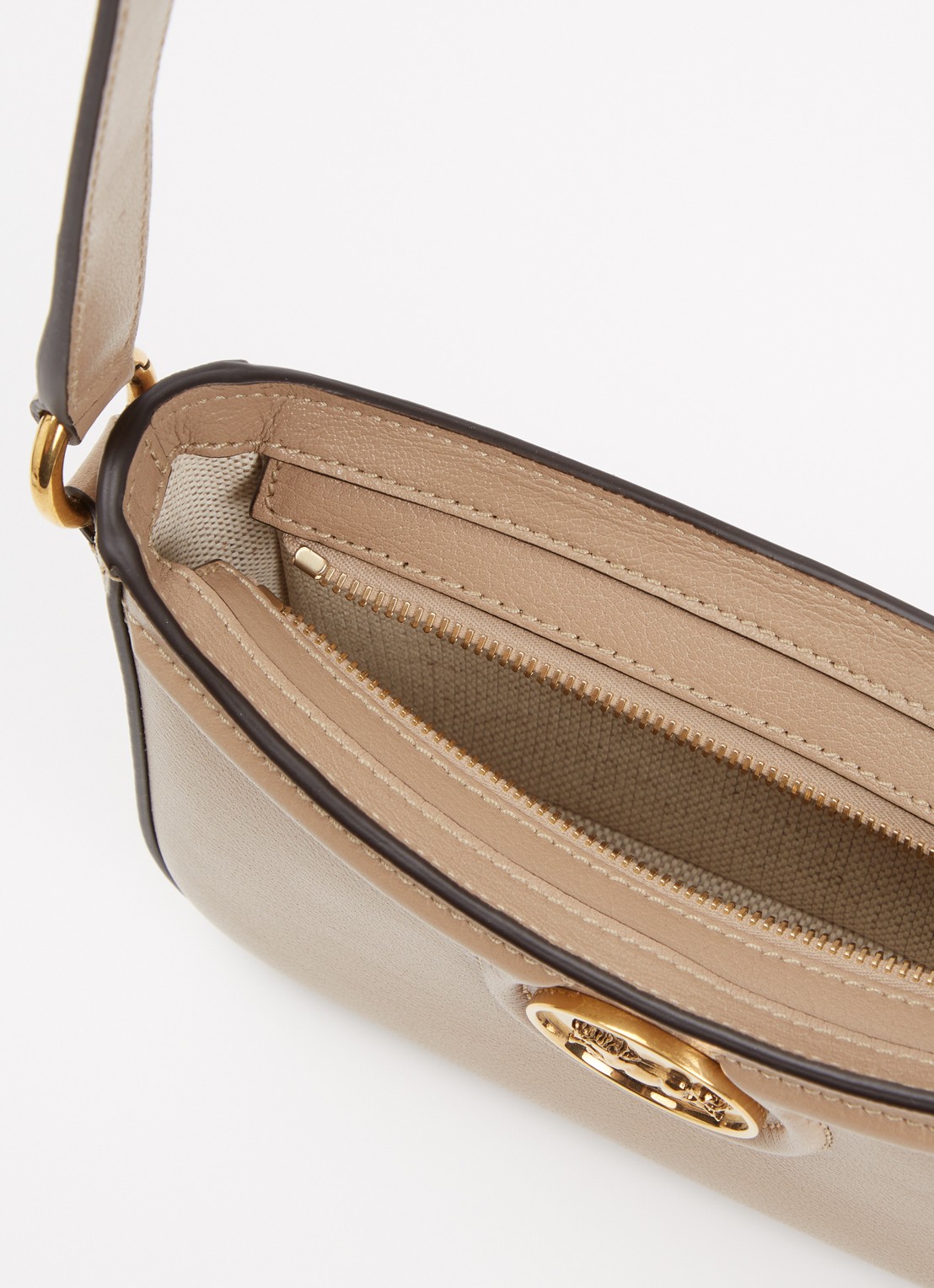 Chloé Horse Medal schoudertas van leer - detail 4 beige