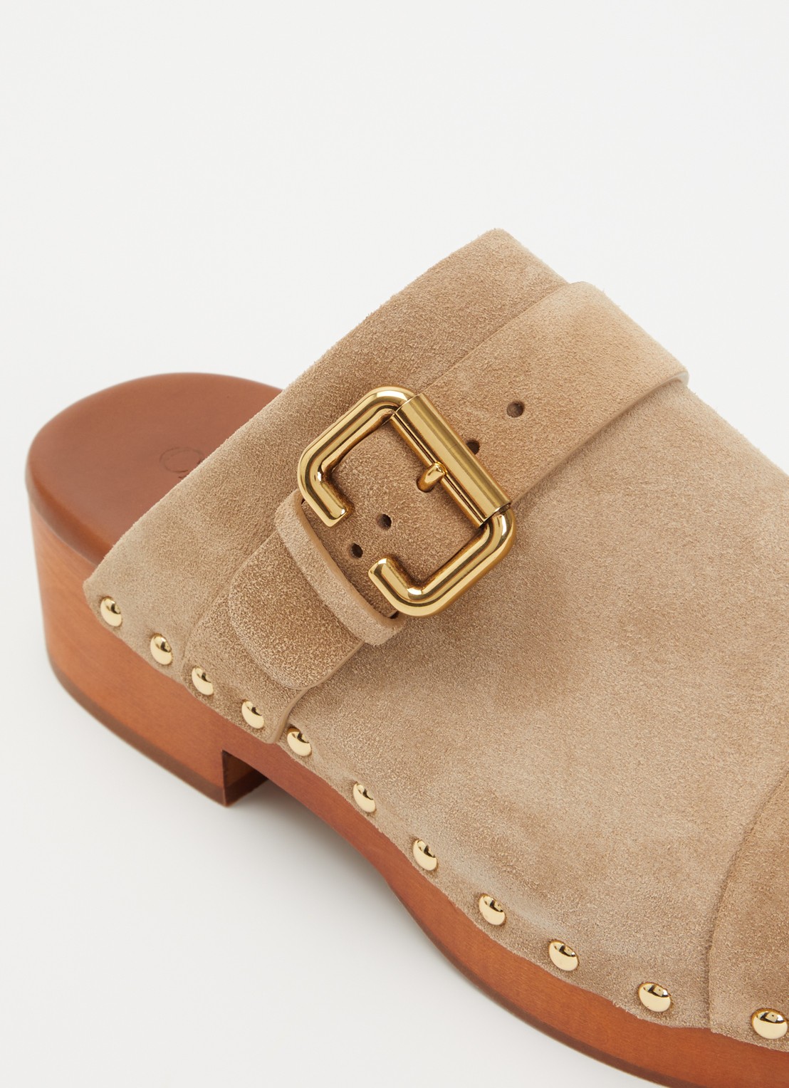 Chloé Jeannette muiltje van suède met gespdetail - detail 5 zand