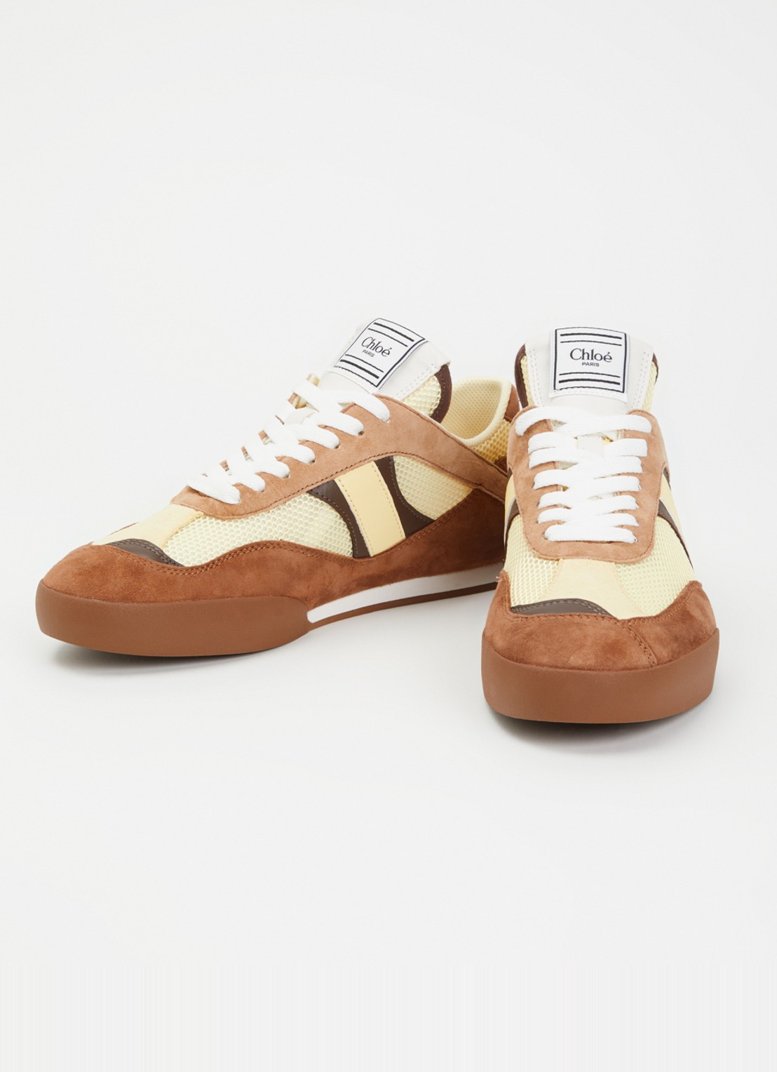 Chloé Kick sneaker met geitensuède details - detail bruin