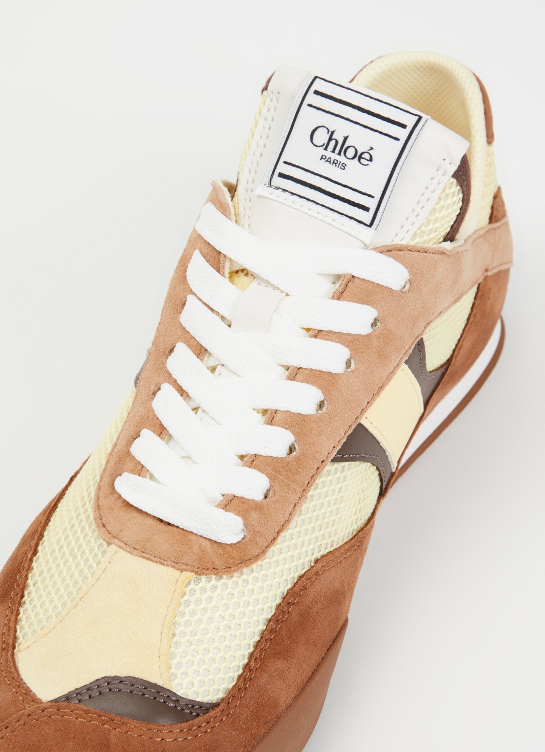 Chloé Kick sneaker met geitensuède details - detail 2 bruin