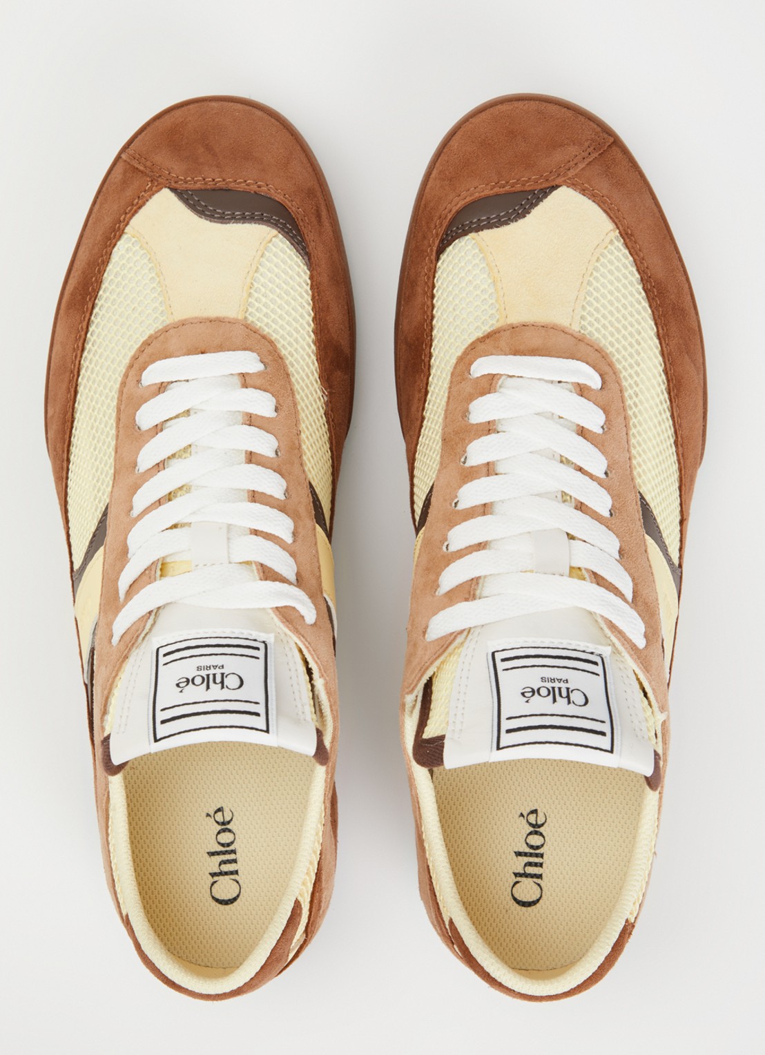 Chloé Kick sneaker met geitensuède details - detail 3 bruin