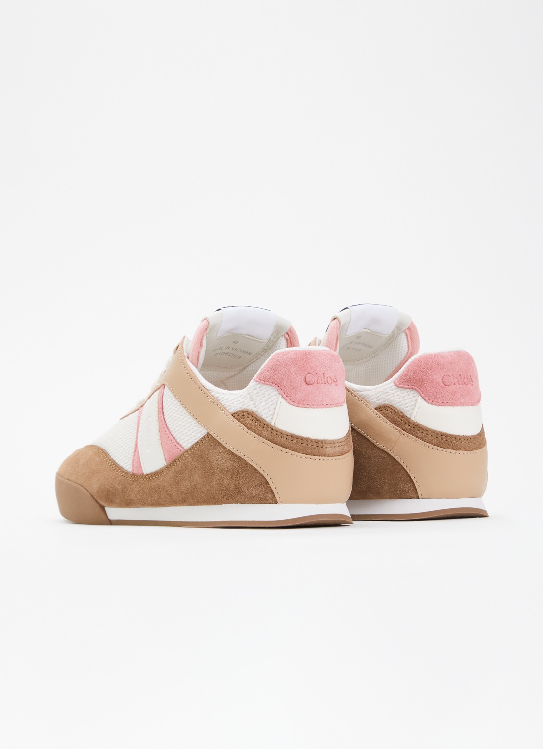 Chloé Kick sneaker met leren details - achterkant 6 lichtroze