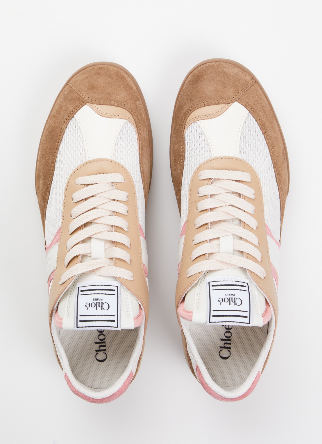Chloé Kick sneaker met leren details - detail 3 lichtroze