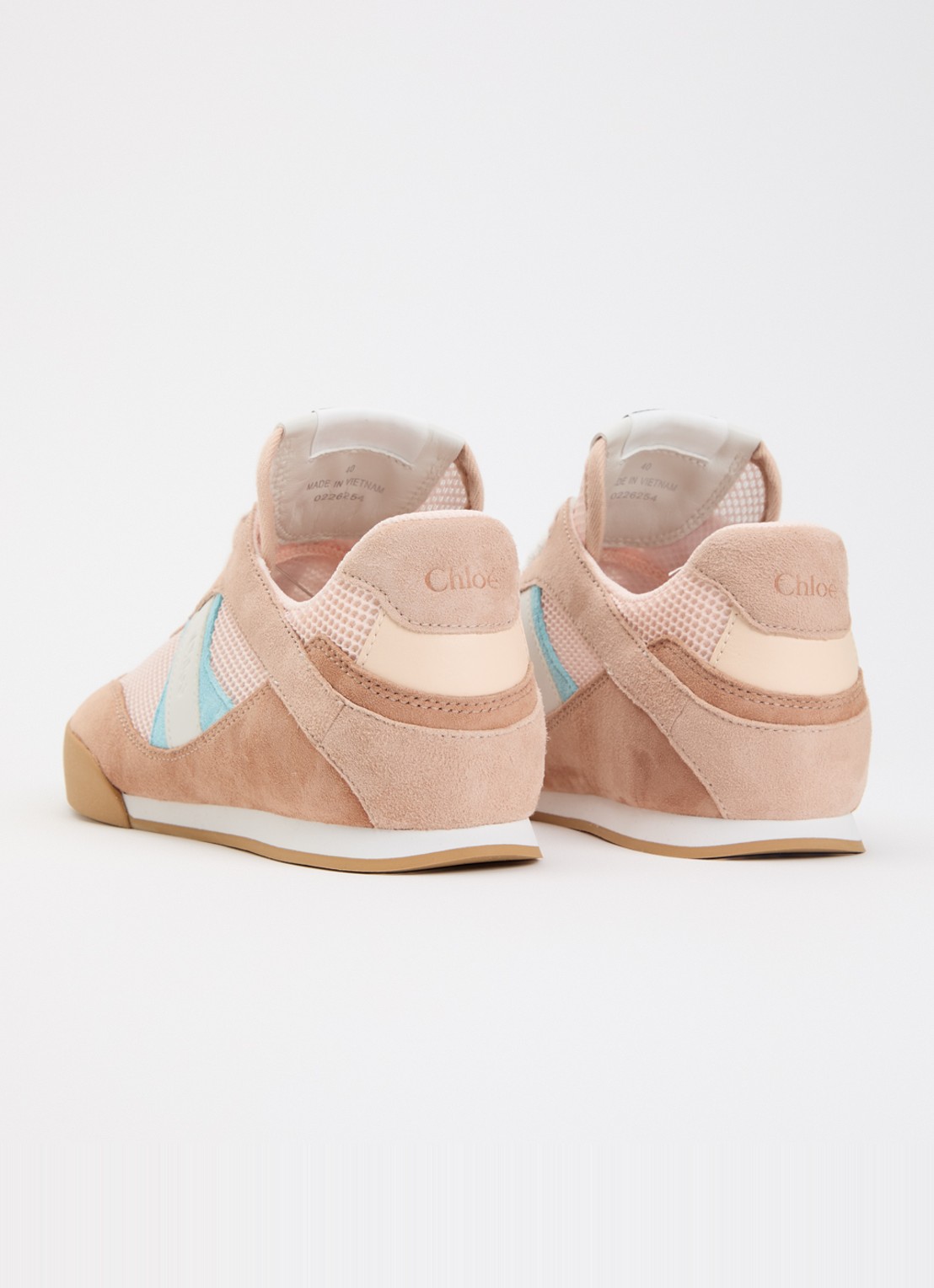 Chloé Kick sneaker met leren details - achterkant oudroze