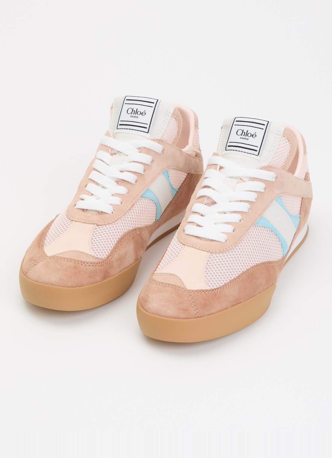 Chloé Kick sneaker met leren details - detail 2 oudroze