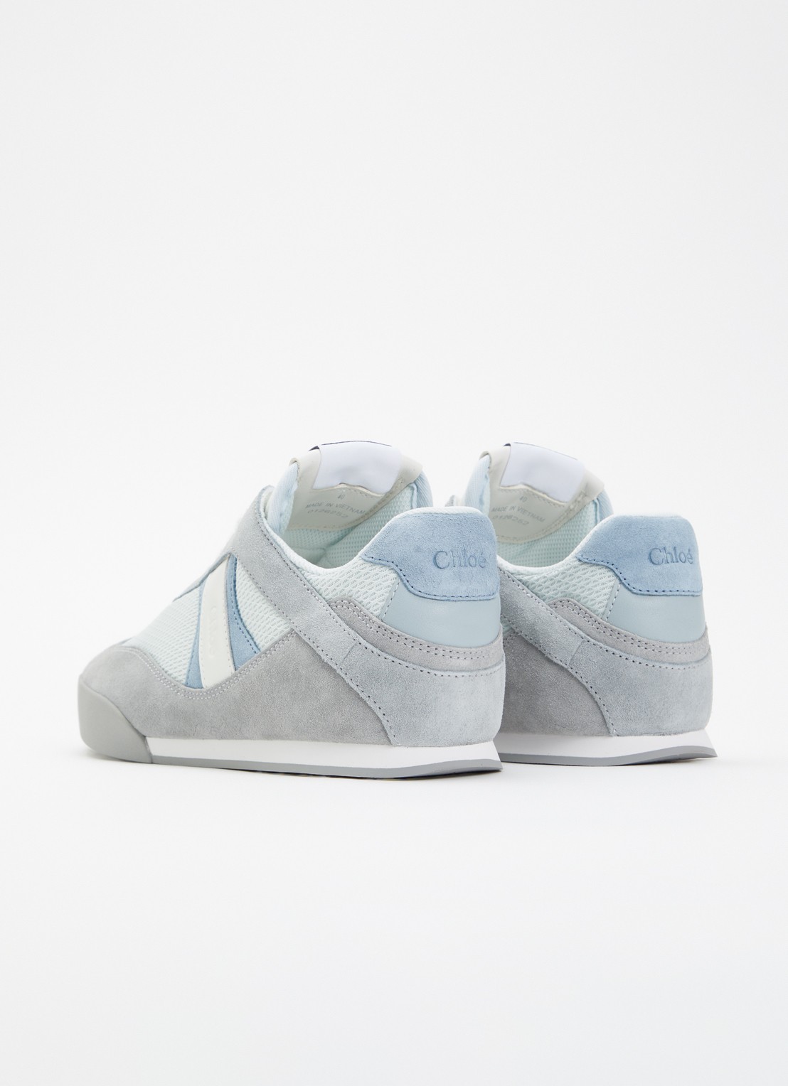 Chloé Kick sneaker met suède details - achterkant blauw