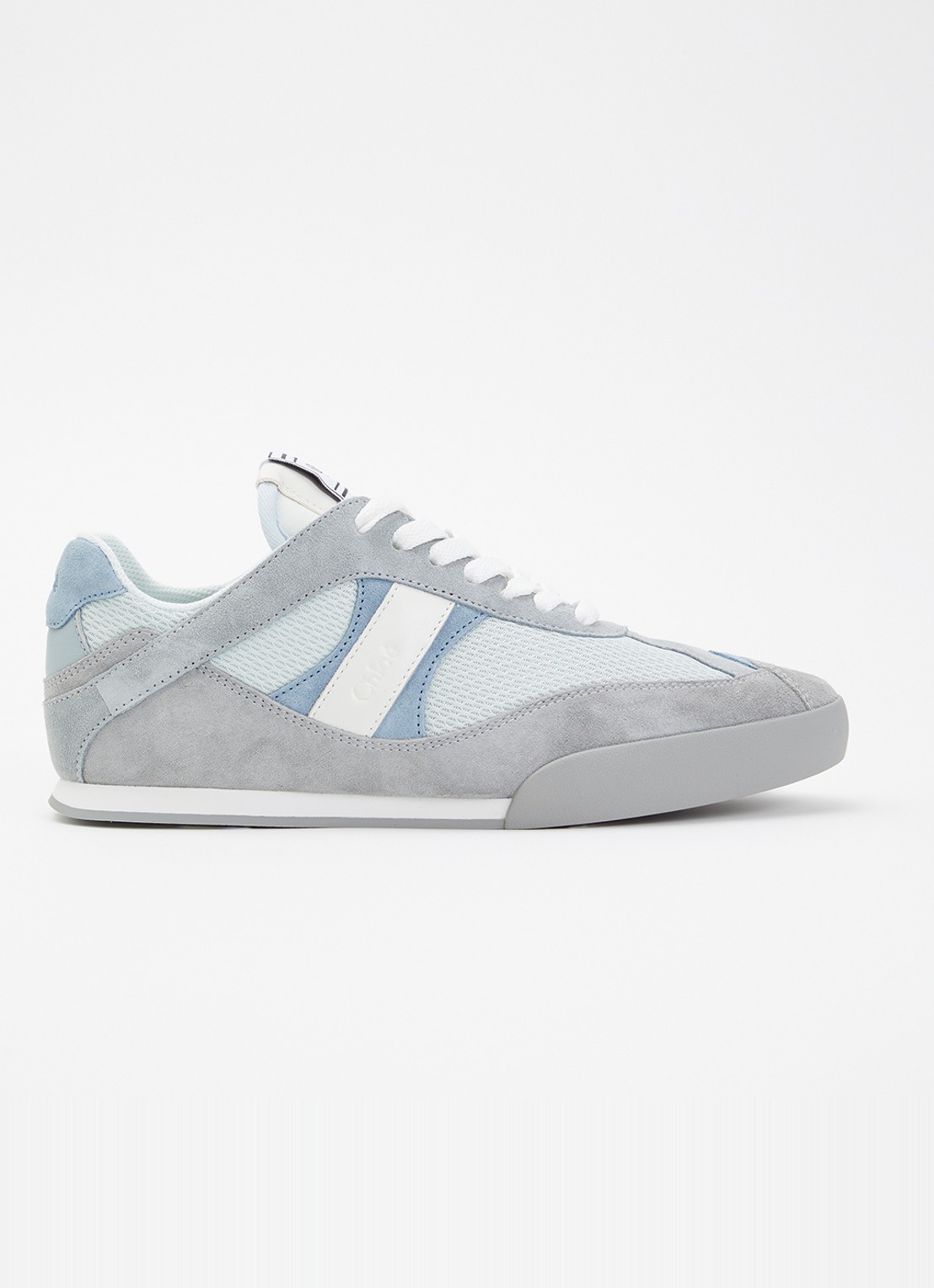 Chloé Kick sneaker met suède details - voorkant 6 blauw