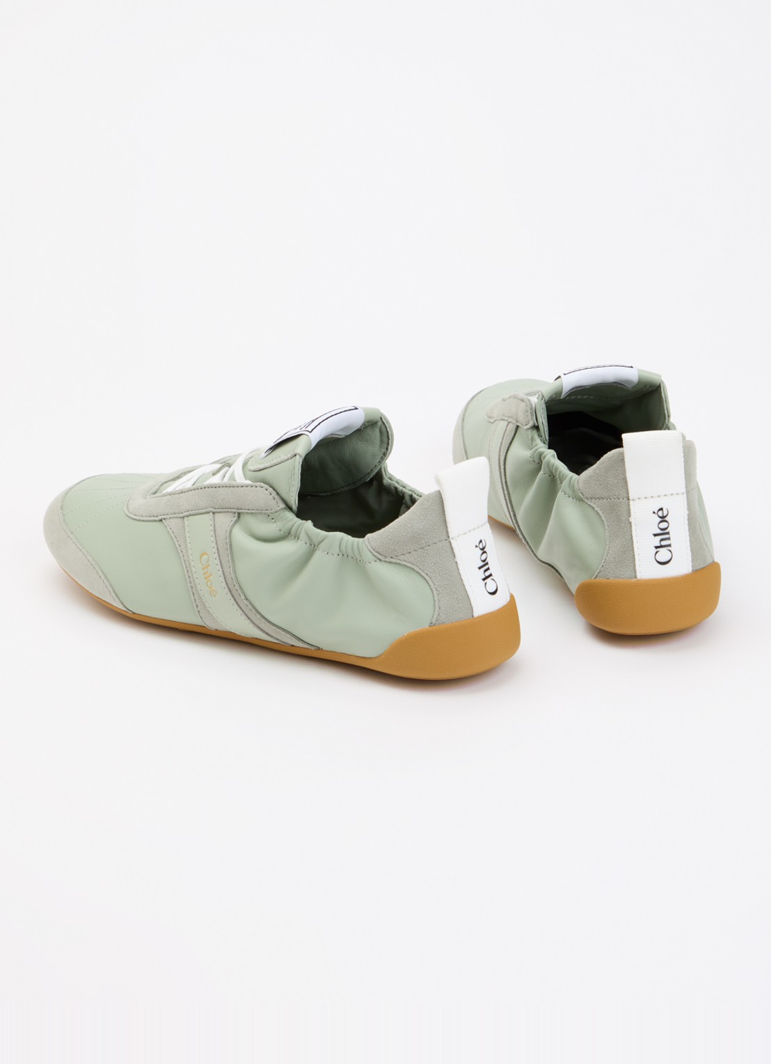 Chloé Kick sneaker van geitenleer met details van suède - achterkant 2 mint