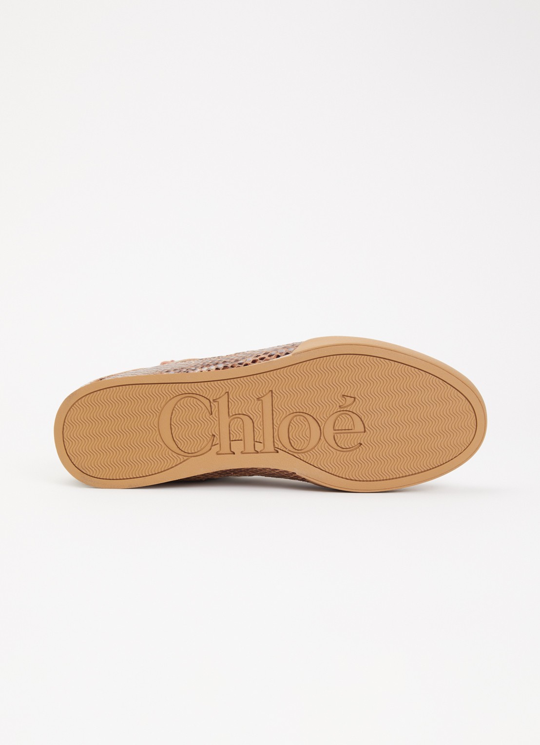 Chloé Kick sneaker van leer met slangenprint - detail 3 bruin